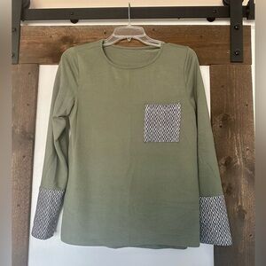 Olive green long sleeve top